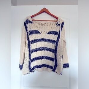 LOVESTITCH V-Neck Pullover Sweater with Hood